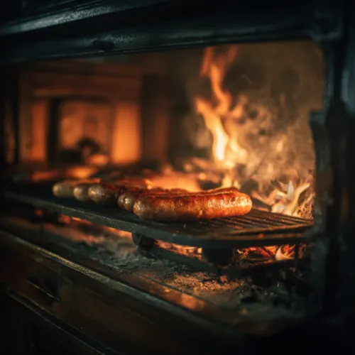 Würste im Ofen.